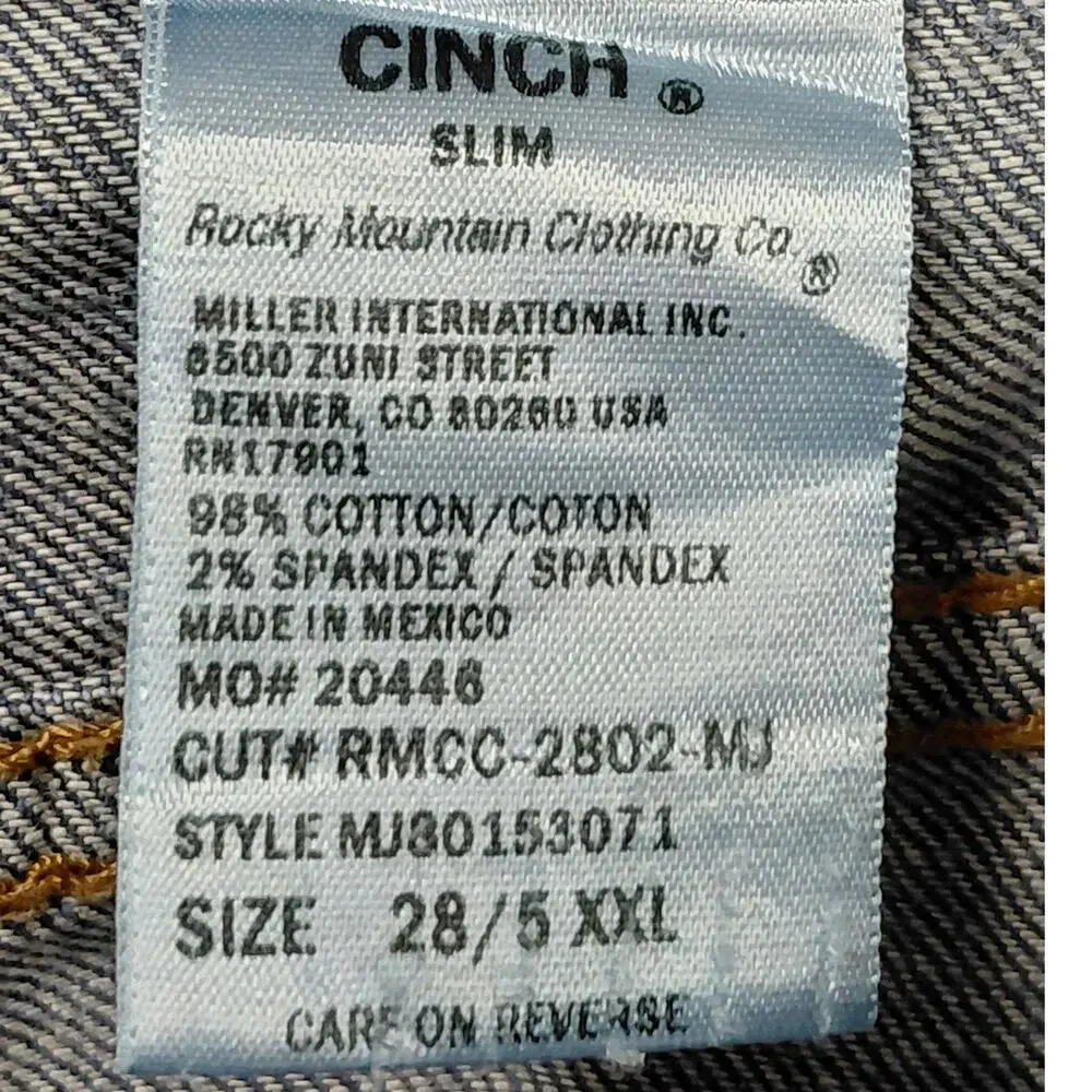 Cinch Jenna Blue Medium Wash Stretch Straight Leg Jeans Women Size 28